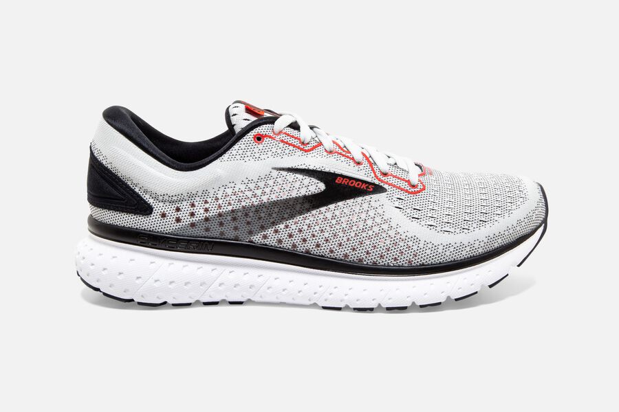 Brooks Glycerin 18 Mens Australia - Road Running Shoes - Grey/Black/Red (094-PFBUN)